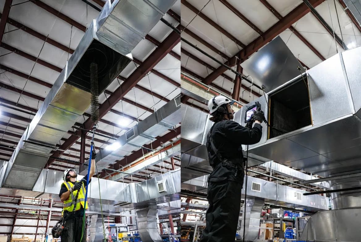 Industriel ventilationsrens i Spjald